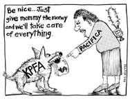 KPFA labor art cartoon kpfa dog