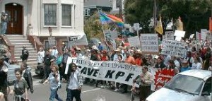 KPFA labor art photo 1999 Save KPFA